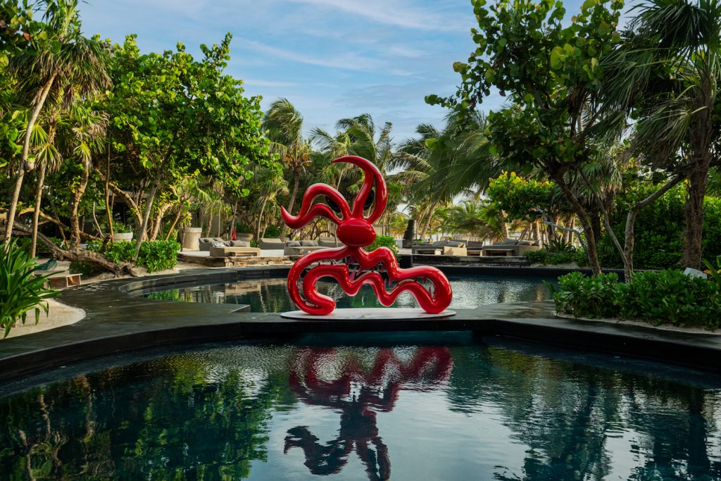 a colombian gatherer transformed pablo escobars previous mexican hideaway into a craftsmanship filled lodging cm red pooll sculpture 1024x683 1