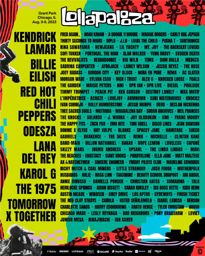 TOMORROW X TOGETHER Headlines Lollapalooza 2023 2 Poster of Lollapalooza Chicago 2023