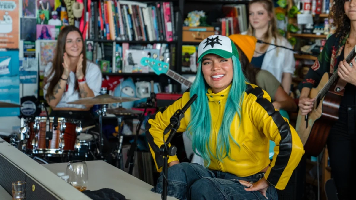 karol g performs at nprs tiny desk concert 20230412 karolg 352 wide 5581ca01e86d92cbb1d13163b7cbe1b2f77b6744