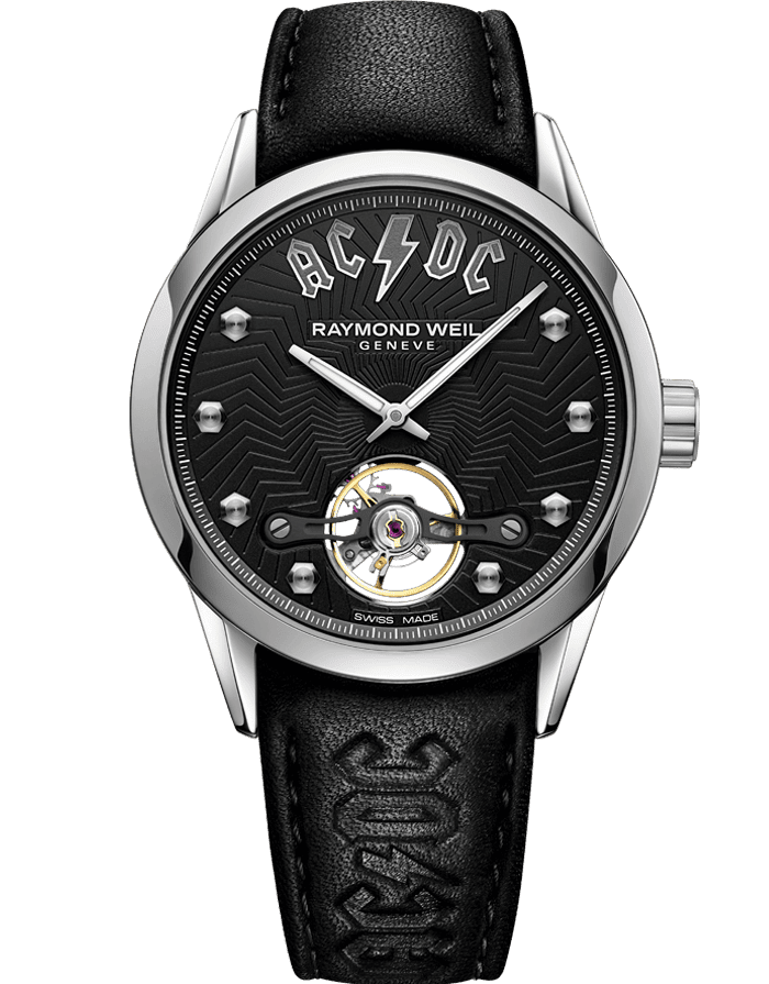 raymond weils freelancer acdc limited edition black leather watch ac dc 2