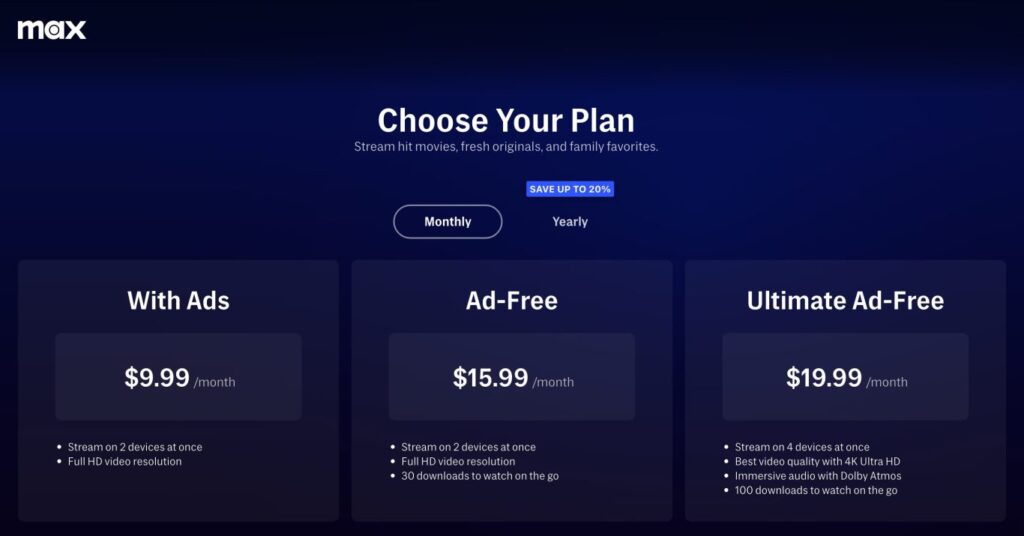 max streaming service unveil your perfect subscription plan max plans 4k 1366x715 1